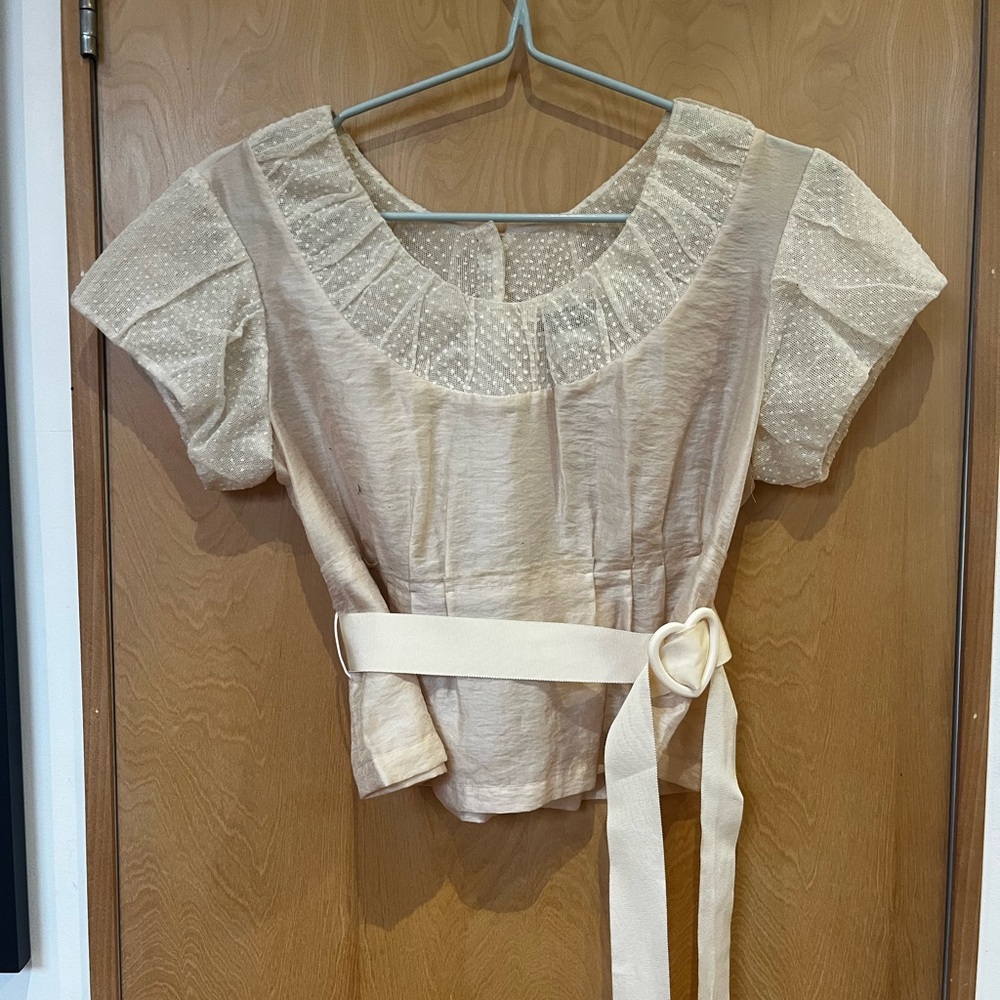 Sonia Rykiel Cream Blouse with Belt